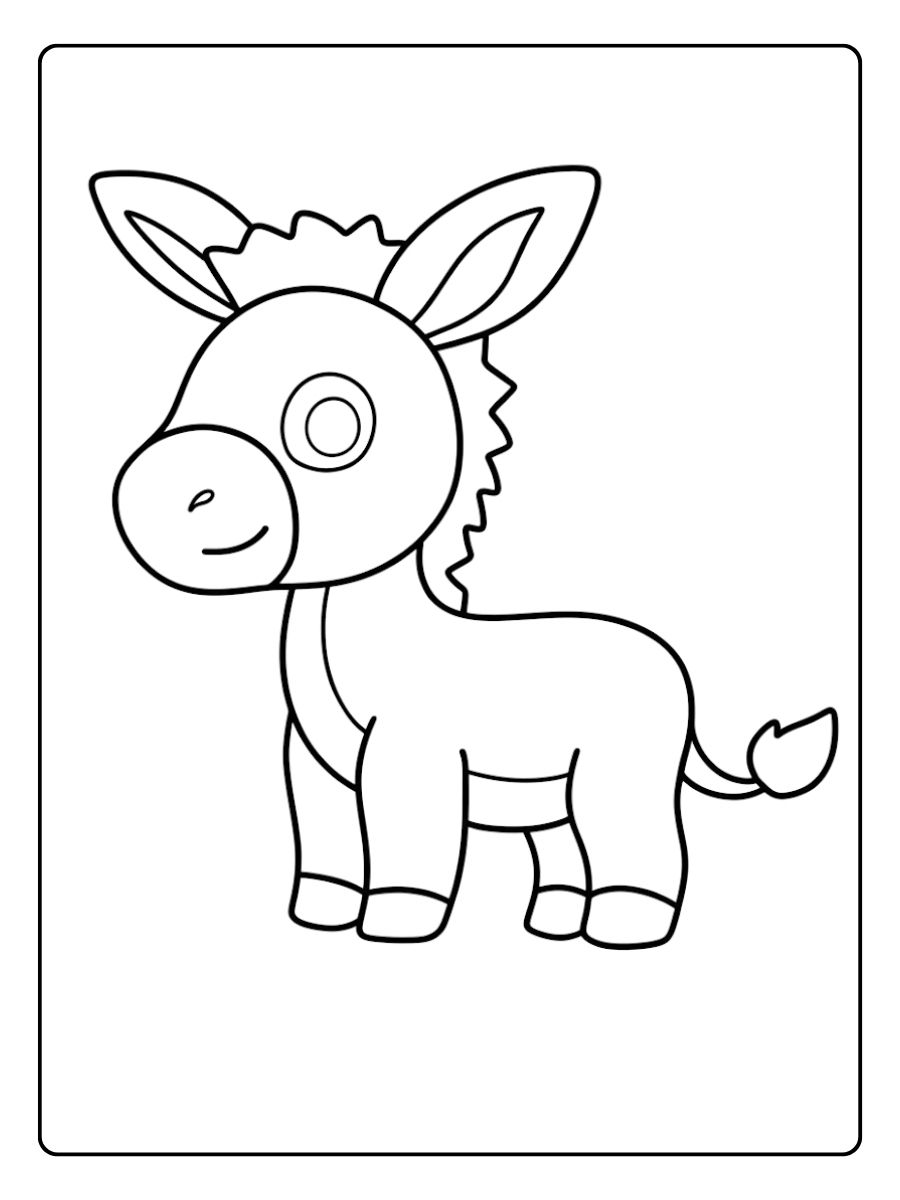 Âne coloriage curieux