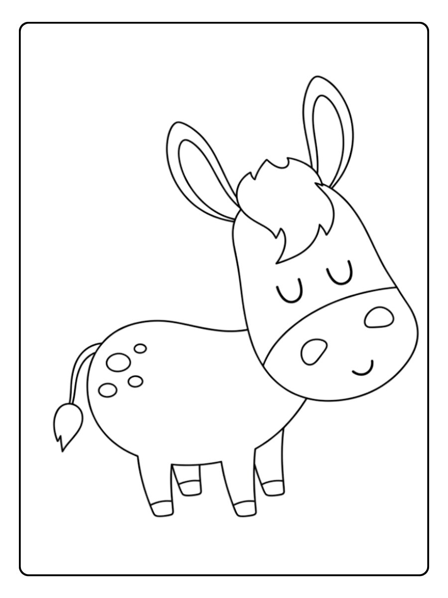 Âne coloriage debout