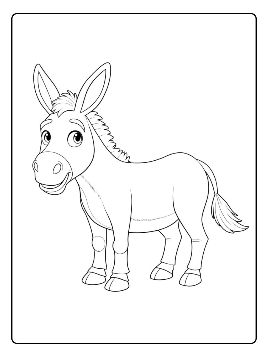 Âne coloriage sourian