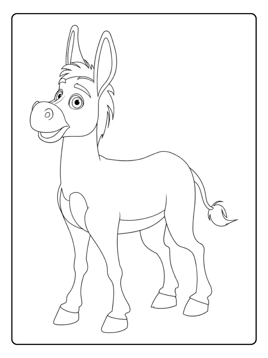 Âne coloriage tout doux
