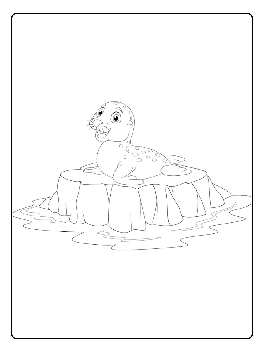 Beau phoque coloriage