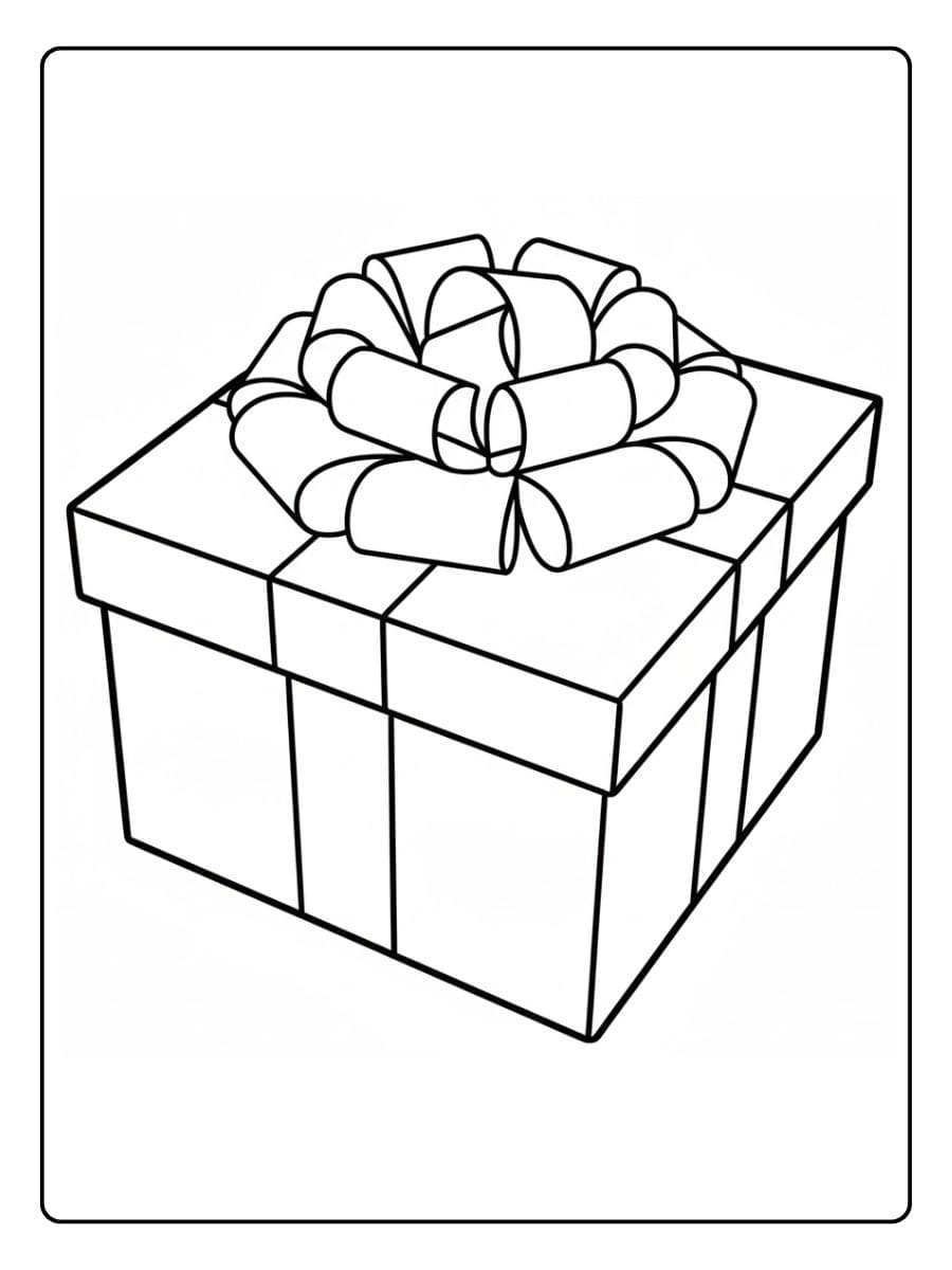 Cadeau de Noel Coloriage Facile et Épuré