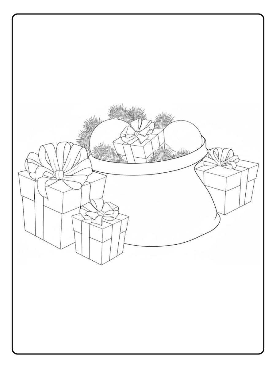 Cadeau de Noel Coloriage Simplicité et Grandes Lignes (2)