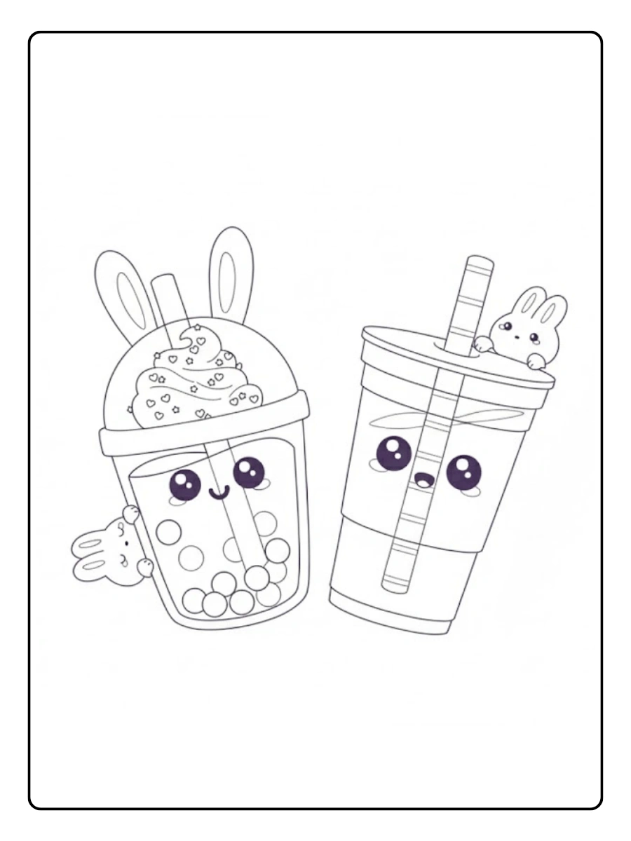 Coloriage Bubble Tea Kawaii (2)