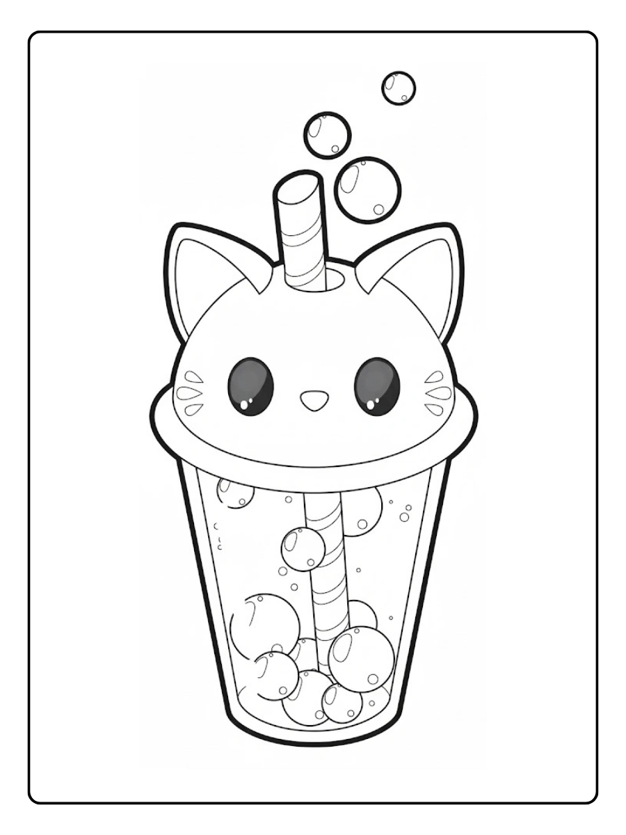 Coloriage Bubble Tea Kawaii (3)