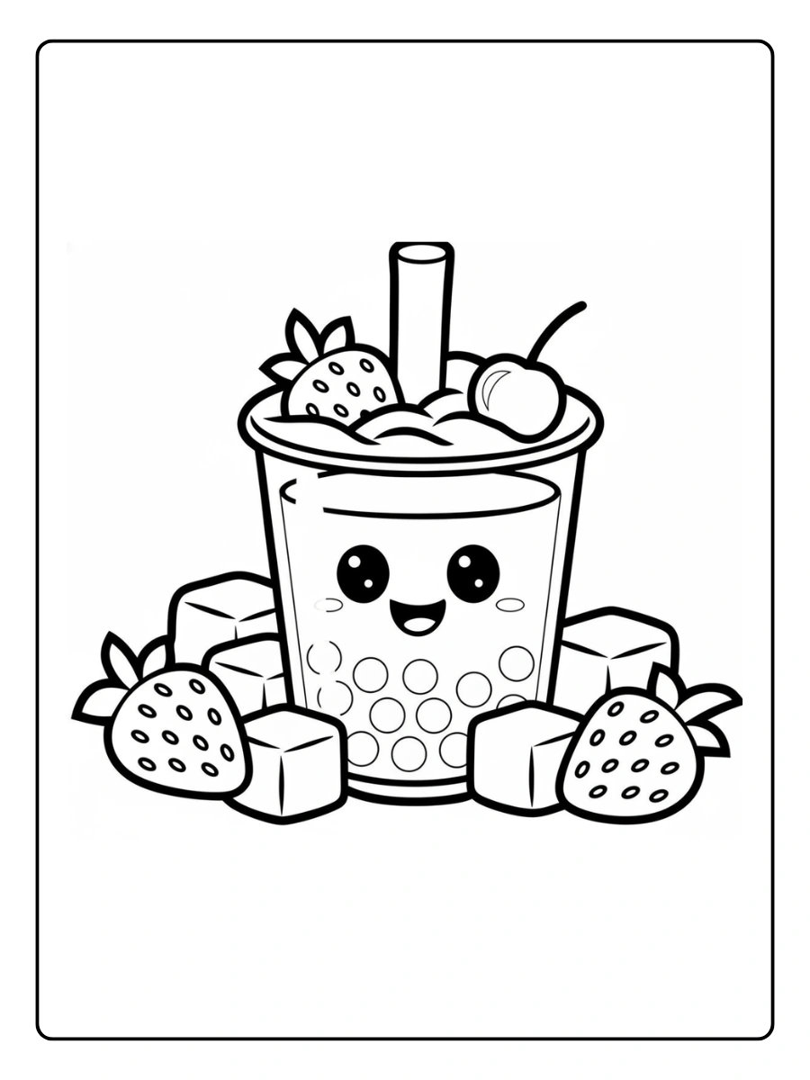 Coloriage Bubble Tea Kawaii (8)