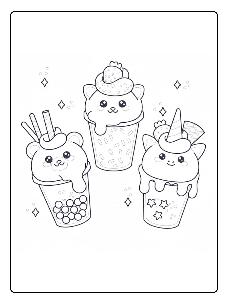 Coloriage Bubble Tea Kawaii (9)