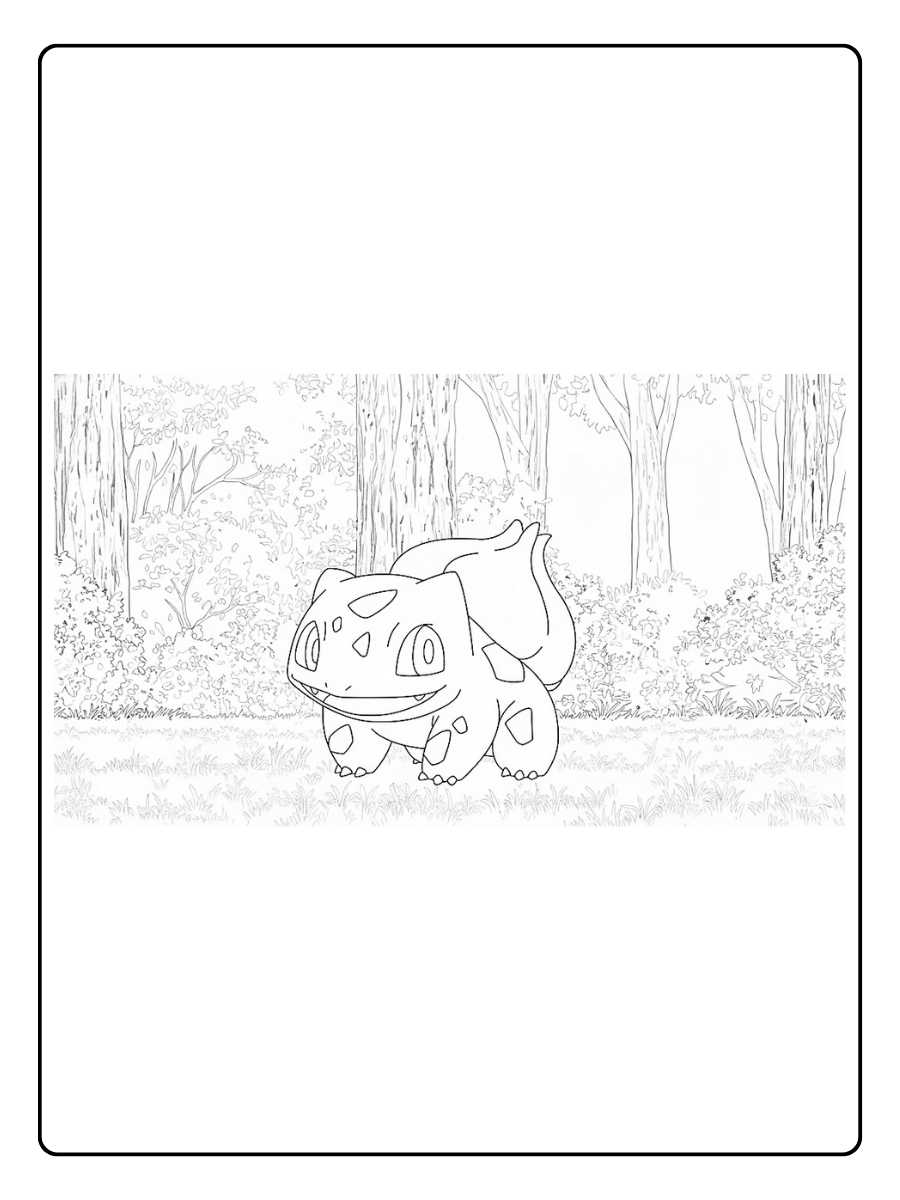 Coloriage Bulbizarre Bulbizarre Sourit