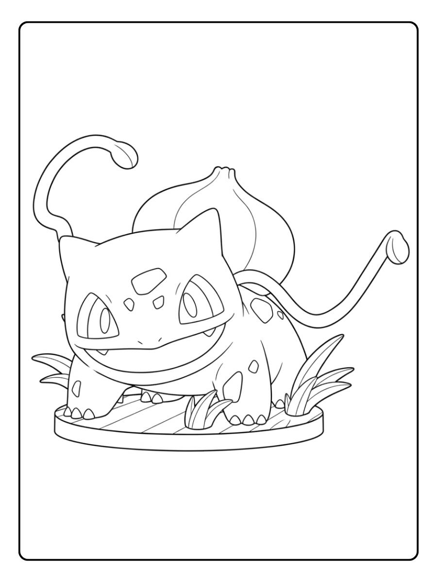 Coloriage Bulbizarre Le Petit Bulbe Prêt à Être Colorié