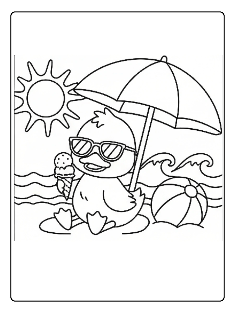 Coloriage Canard et les Été