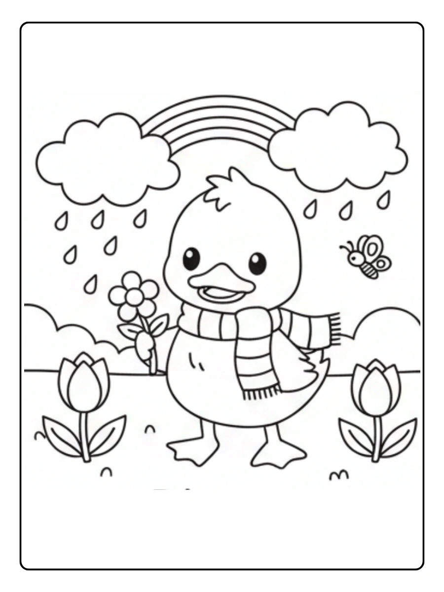 Coloriage Canard et les Printemps