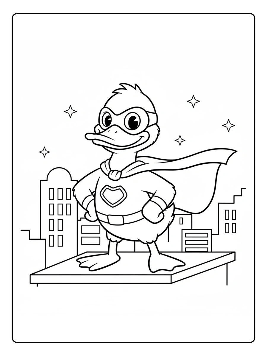 Coloriage Canard super héros