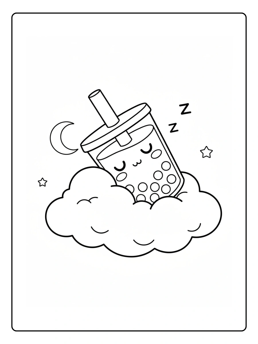 Coloriage Coloriage Bubble Tea Kawaii