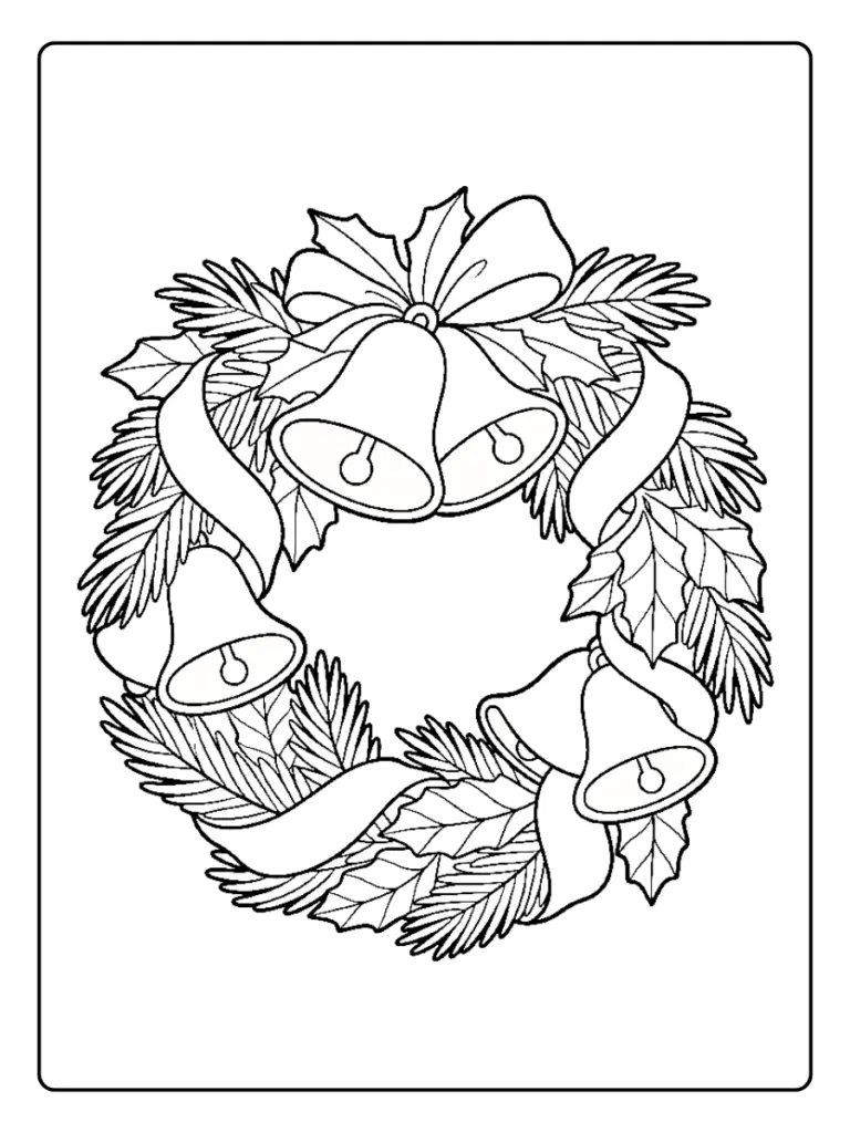 coloriage couronne de noel