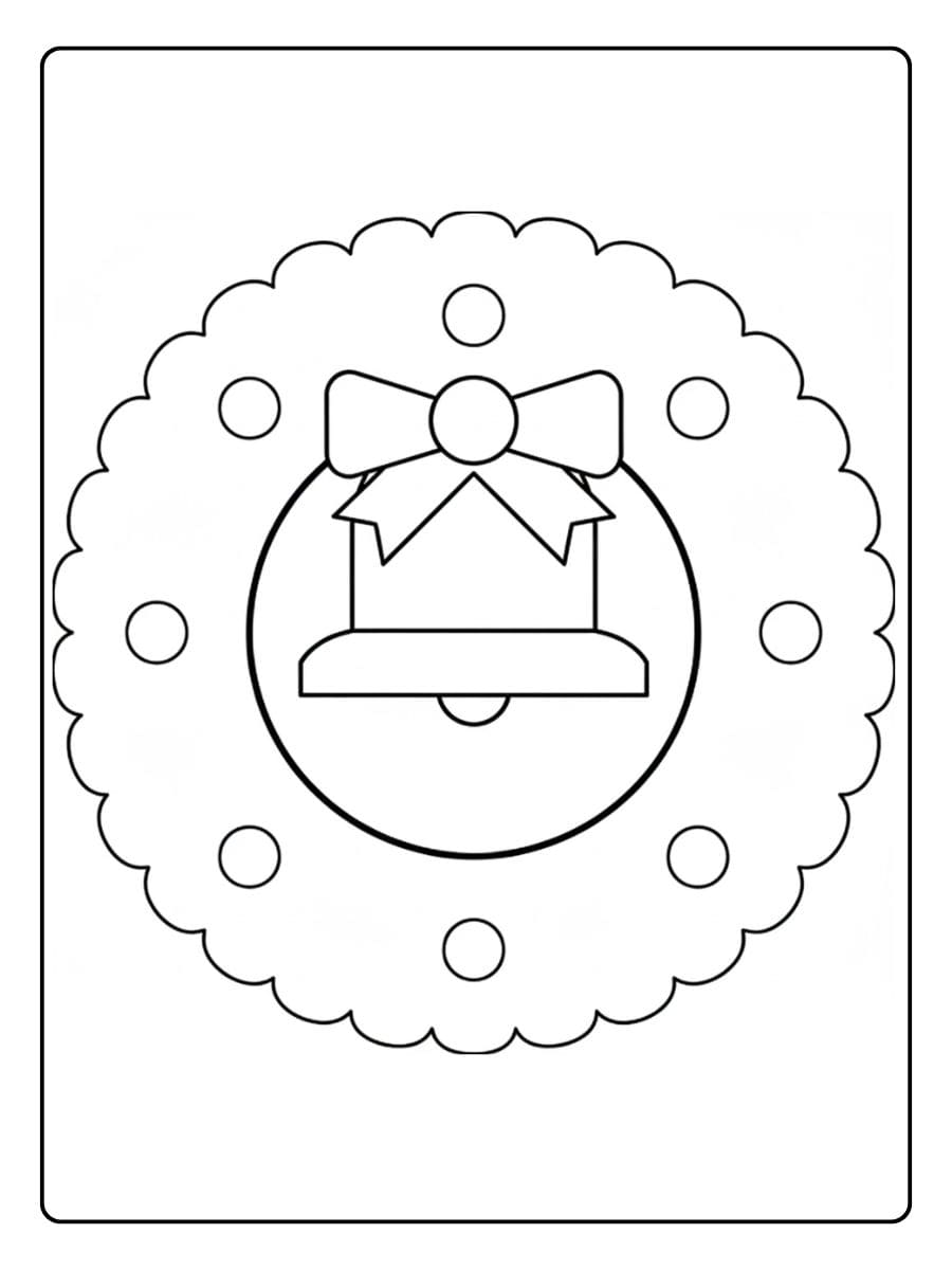Coloriage Couronne de Noel Cadeaux surprises sous sapin