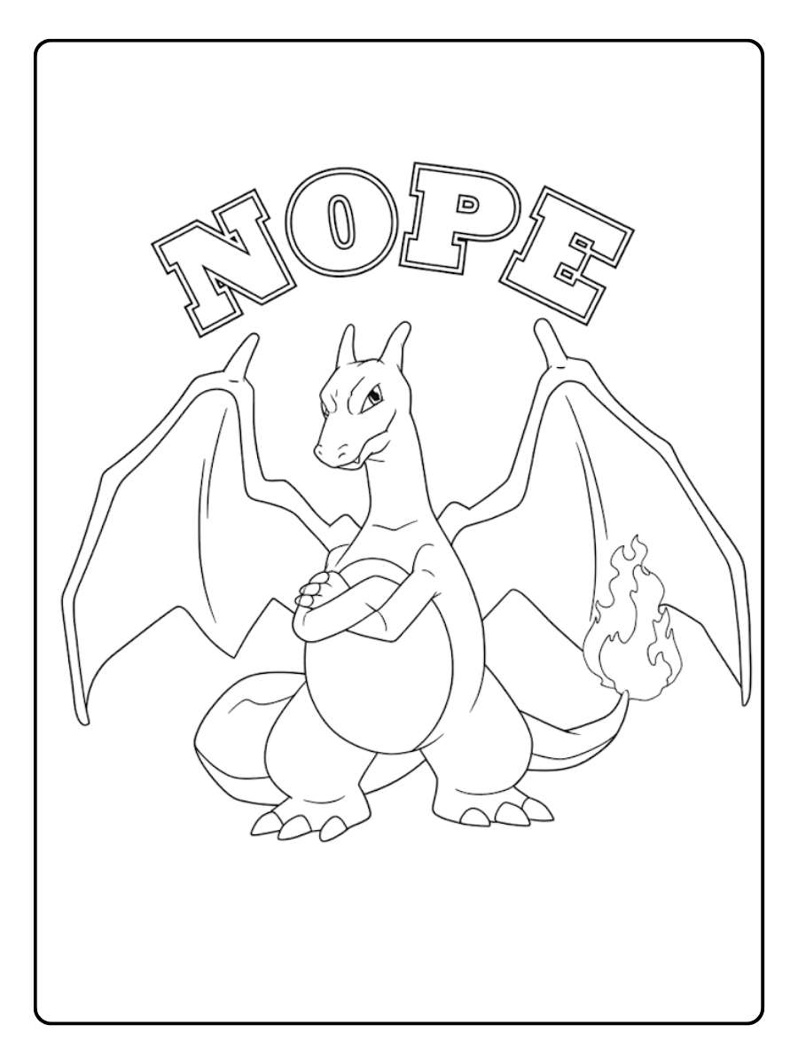 Coloriage Dracaufeu Dracaufeu lanceur de flammes