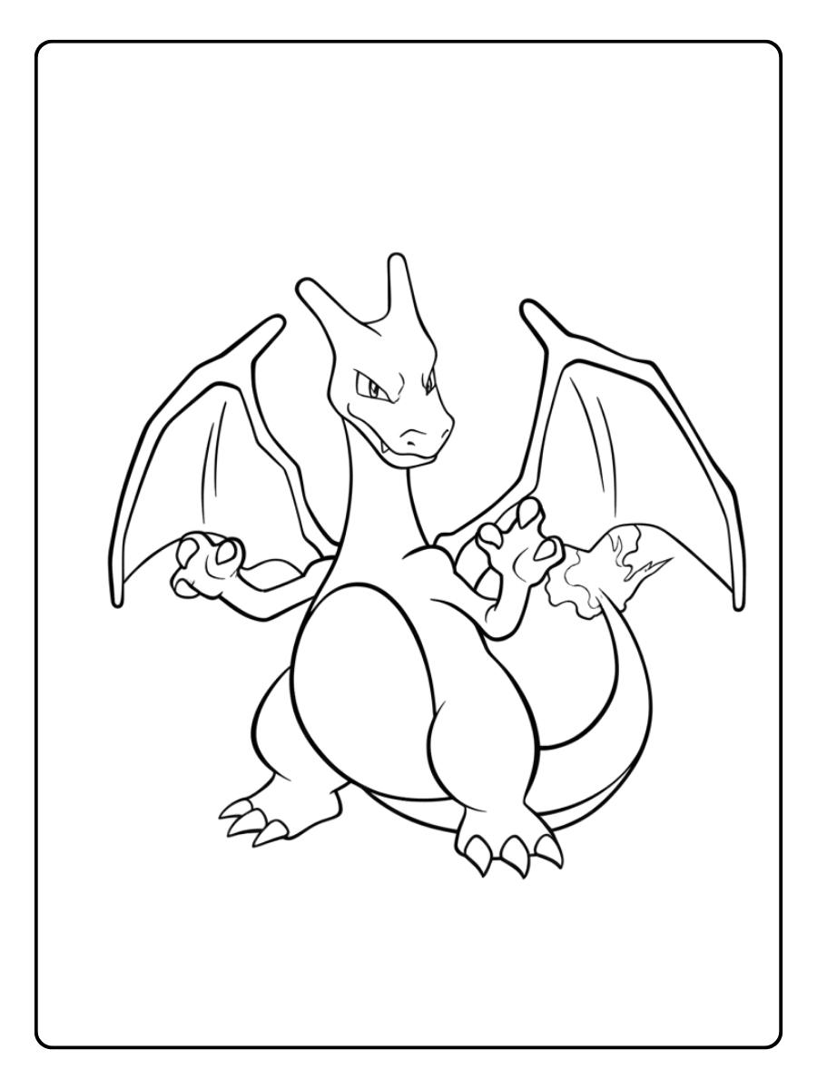 Coloriage Dracaufeu L'Ami de Bulbizarre