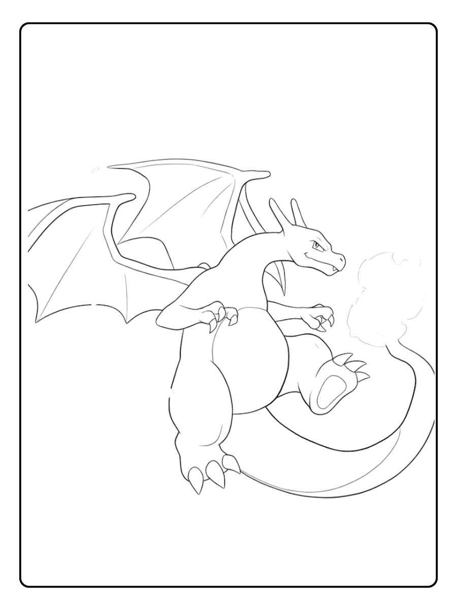 Coloriage Dracaufeu Le Puissant Dracaufeu