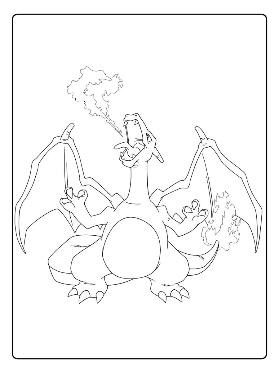 Coloriage Dracaufeu Puissant