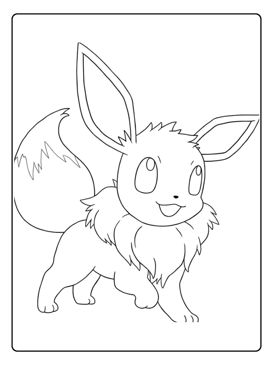 Coloriage Evoli Évoli est joyeux