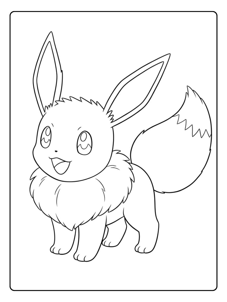 Coloriage Evoli Évoli, la danse du bonheur