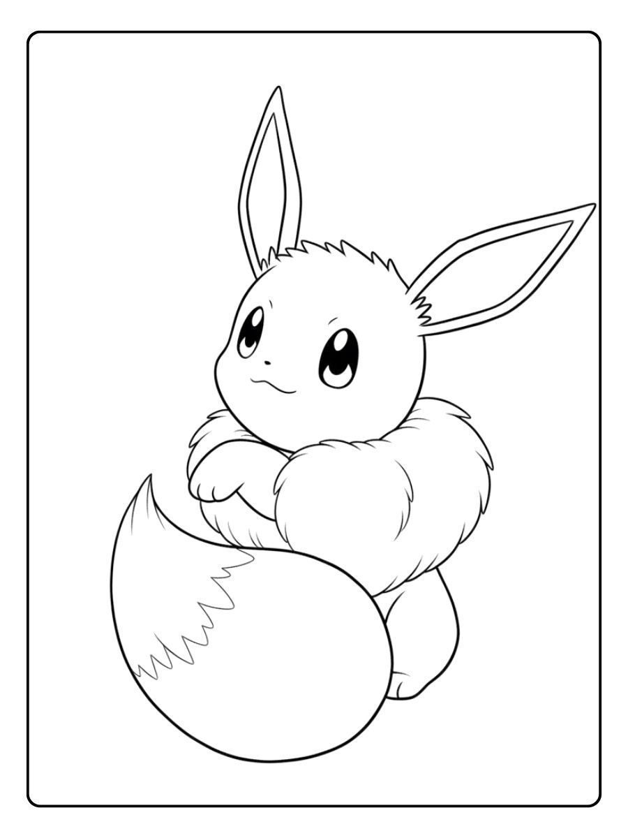 Coloriage Evoli Évoli le mignon Pokémon