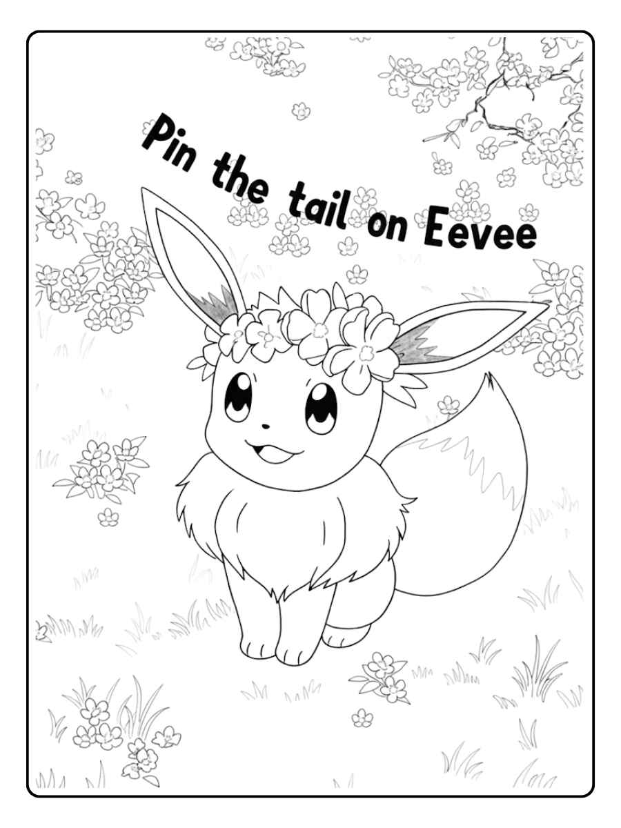 Coloriage Evoli Évoli prêt à jouer