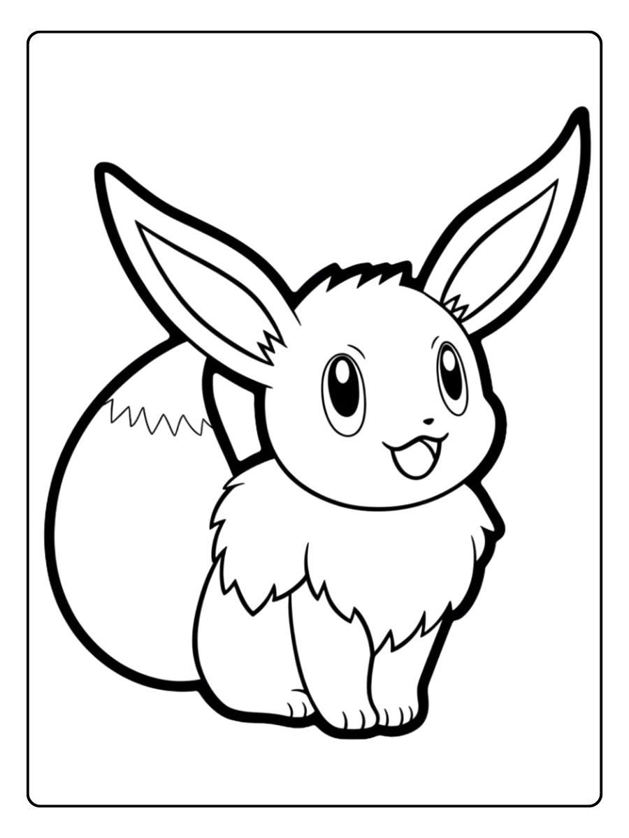 Coloriage Evoli Le Pokémon Évoli s'amuse