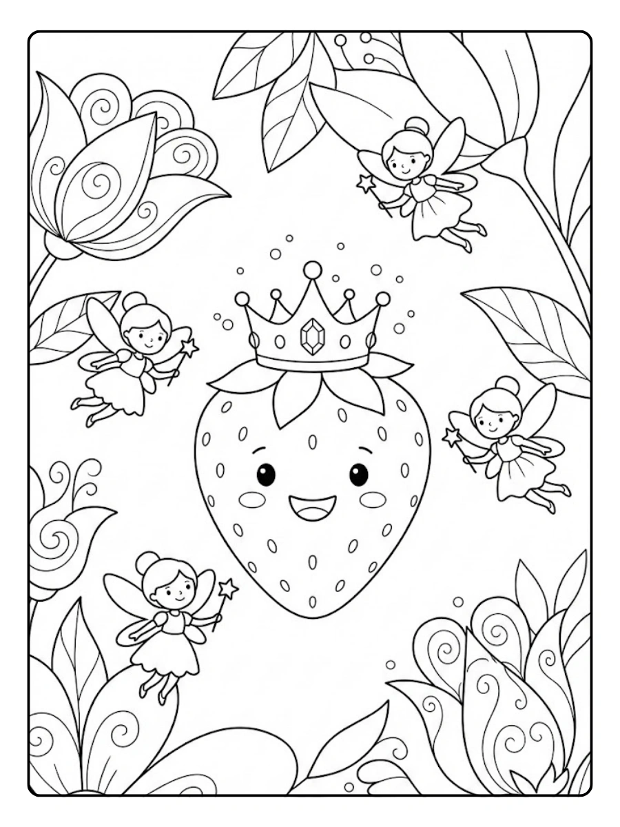Coloriage Fraise Princesse Féérique