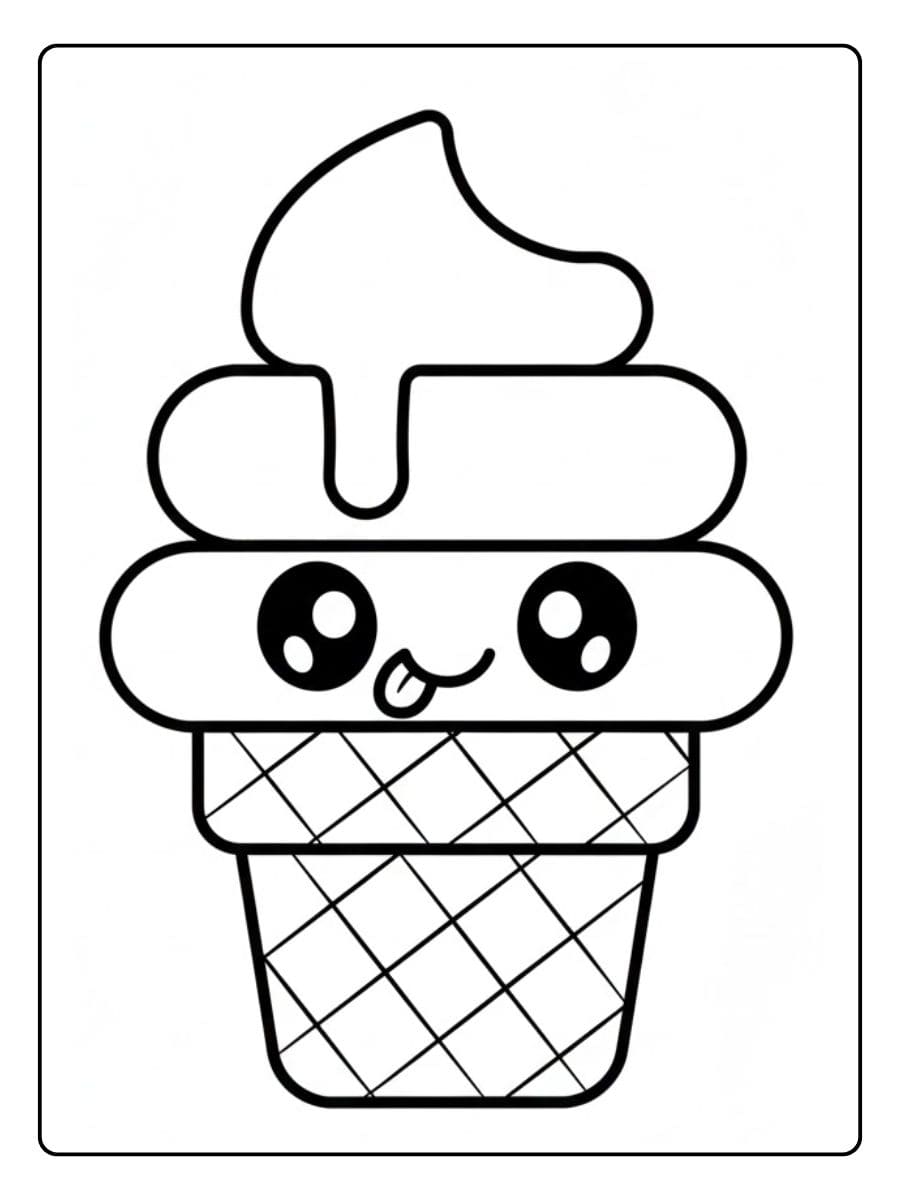 Coloriage Glace Kawaii Multi parfums