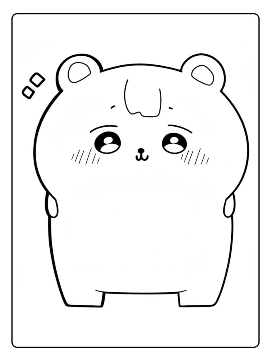 Coloriage Kawaii Animaux Pingouin Joyeux et Simple