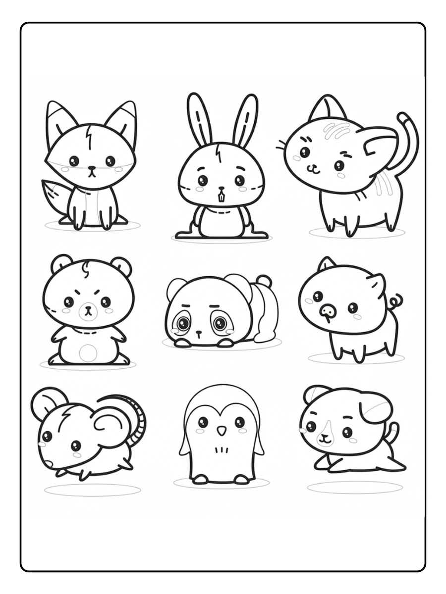 Coloriage Kawaii Animaux