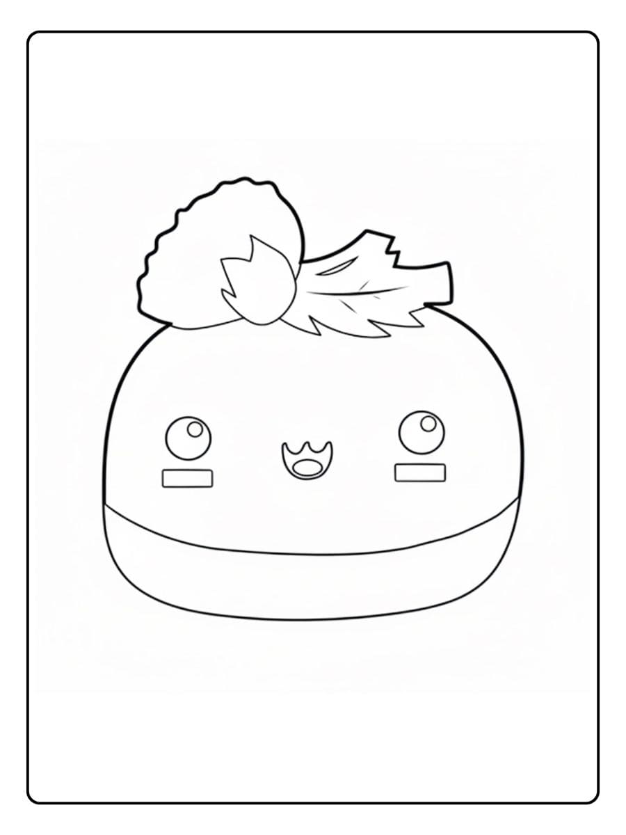 Coloriage Kawaii Nourriture Japonaise Dorayaki Mignon