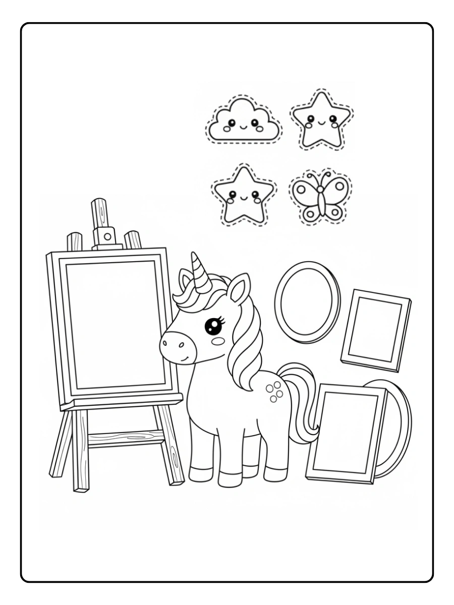 Coloriage Licorne Kawaii