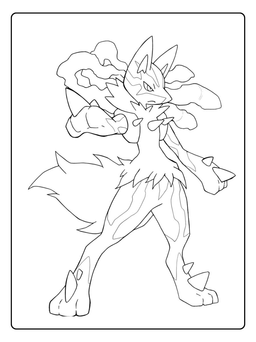 Coloriage Lucario Le Combat Final de Lucario