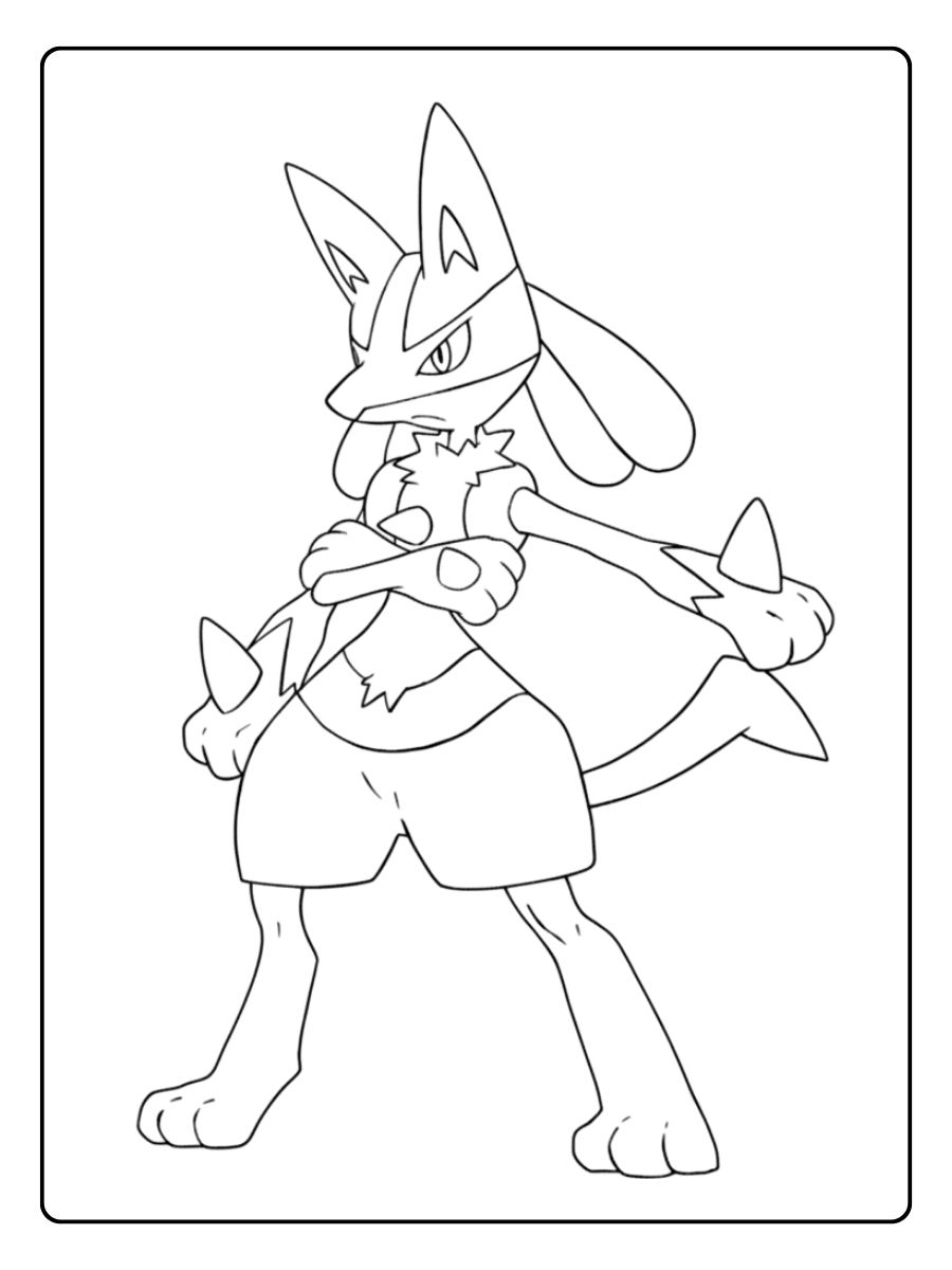 Coloriage Lucario Le Gardien des Ondes