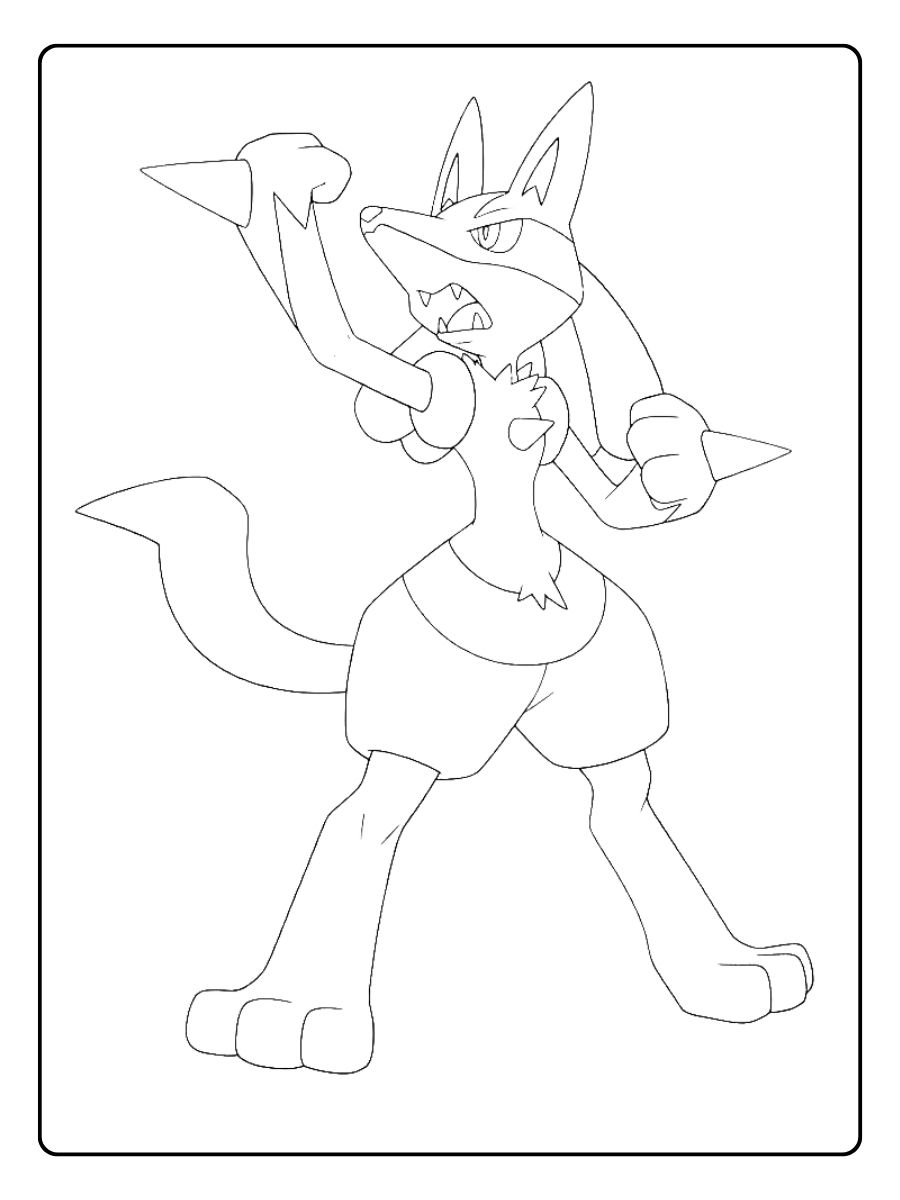 Coloriage Lucario Le Maître de l'Aura