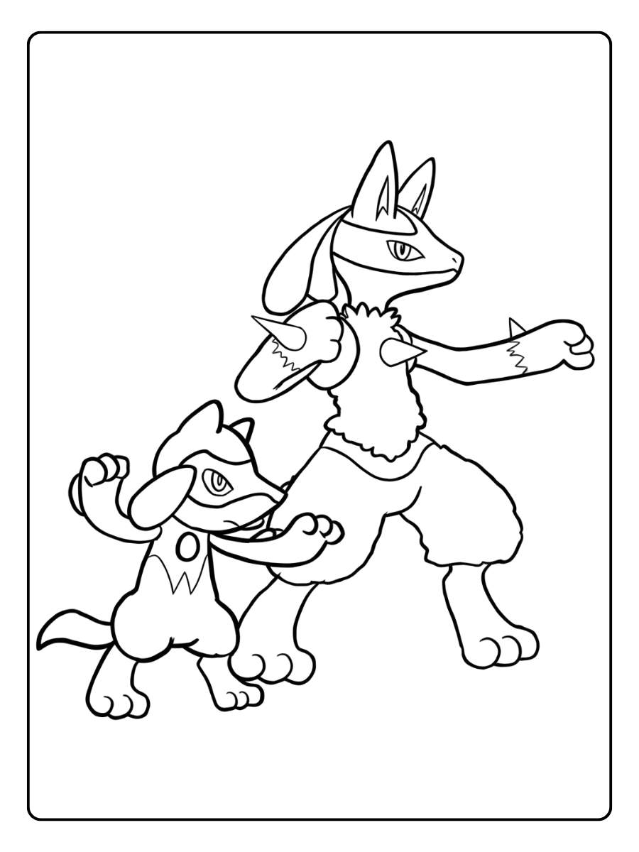 Coloriage Lucario Le gardien de l'aura