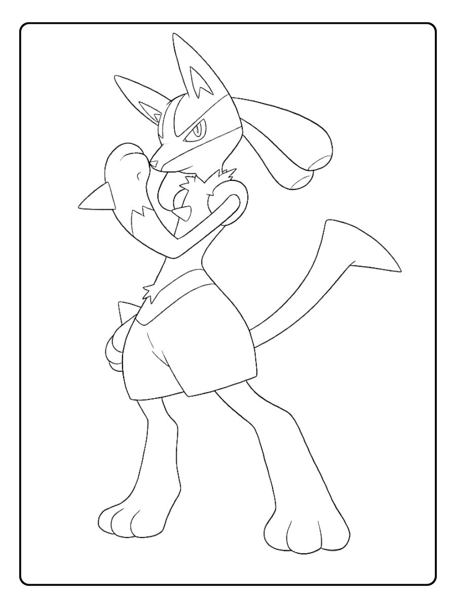 Coloriage Lucario Le puissant Lucario