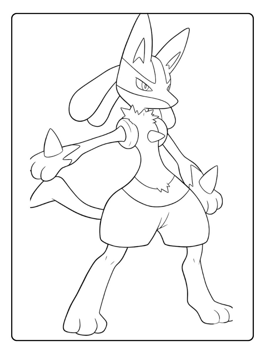 Coloriage Lucario Un Lucario Déterminé