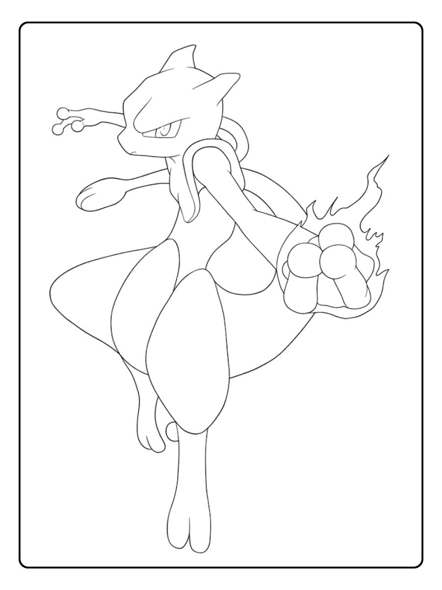 Coloriage Mewtwo Le Pokémon Légendaire