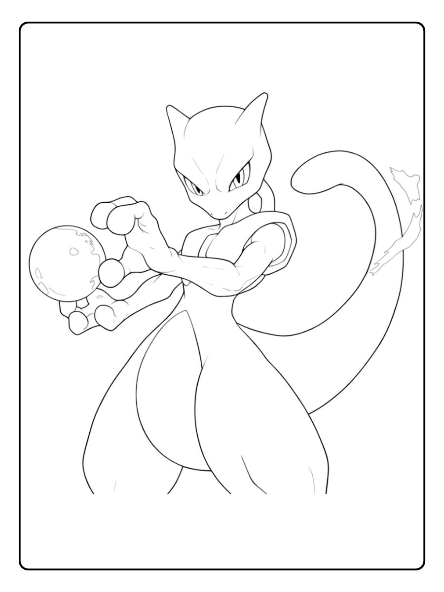 Coloriage Mewtwo Le puissant Mewtwo