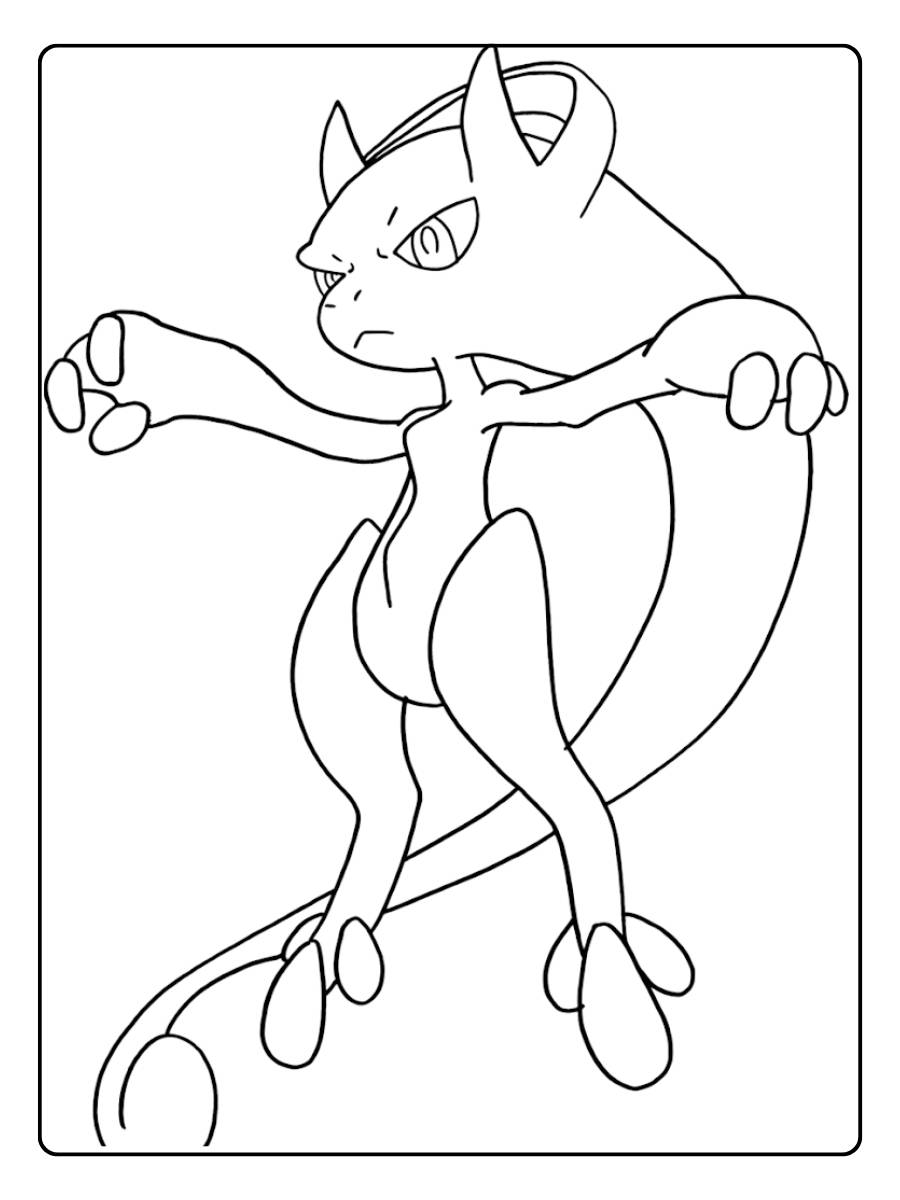 Coloriage Mewtwo Mewtwo en méditation