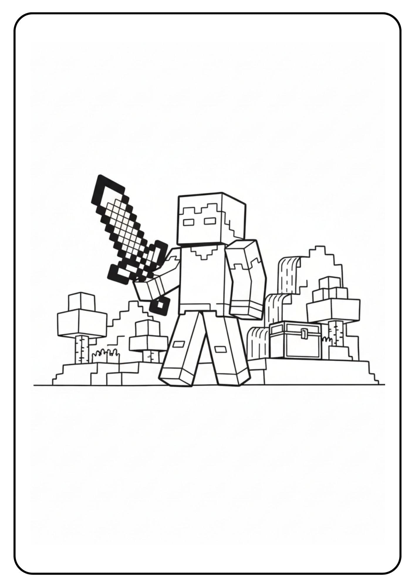 Coloriage Minecraft Herobrine aventure