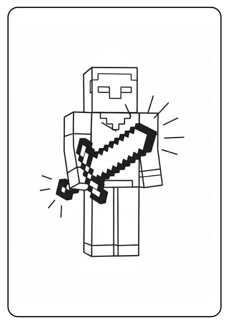 coloriage minecraft herobrine