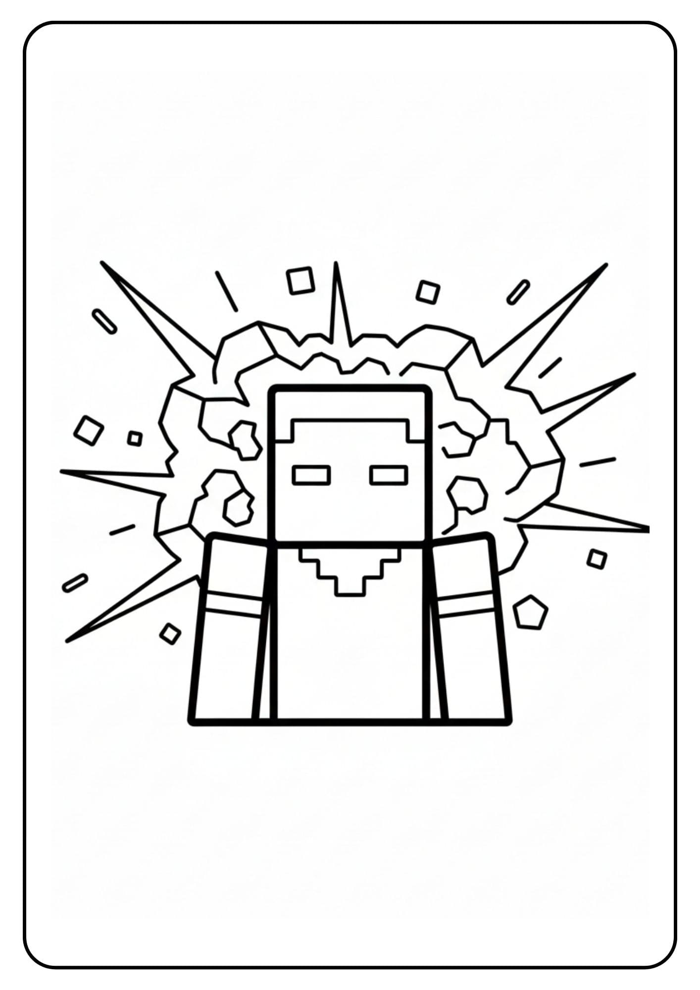 Coloriage Minecraft Herobrine explosion