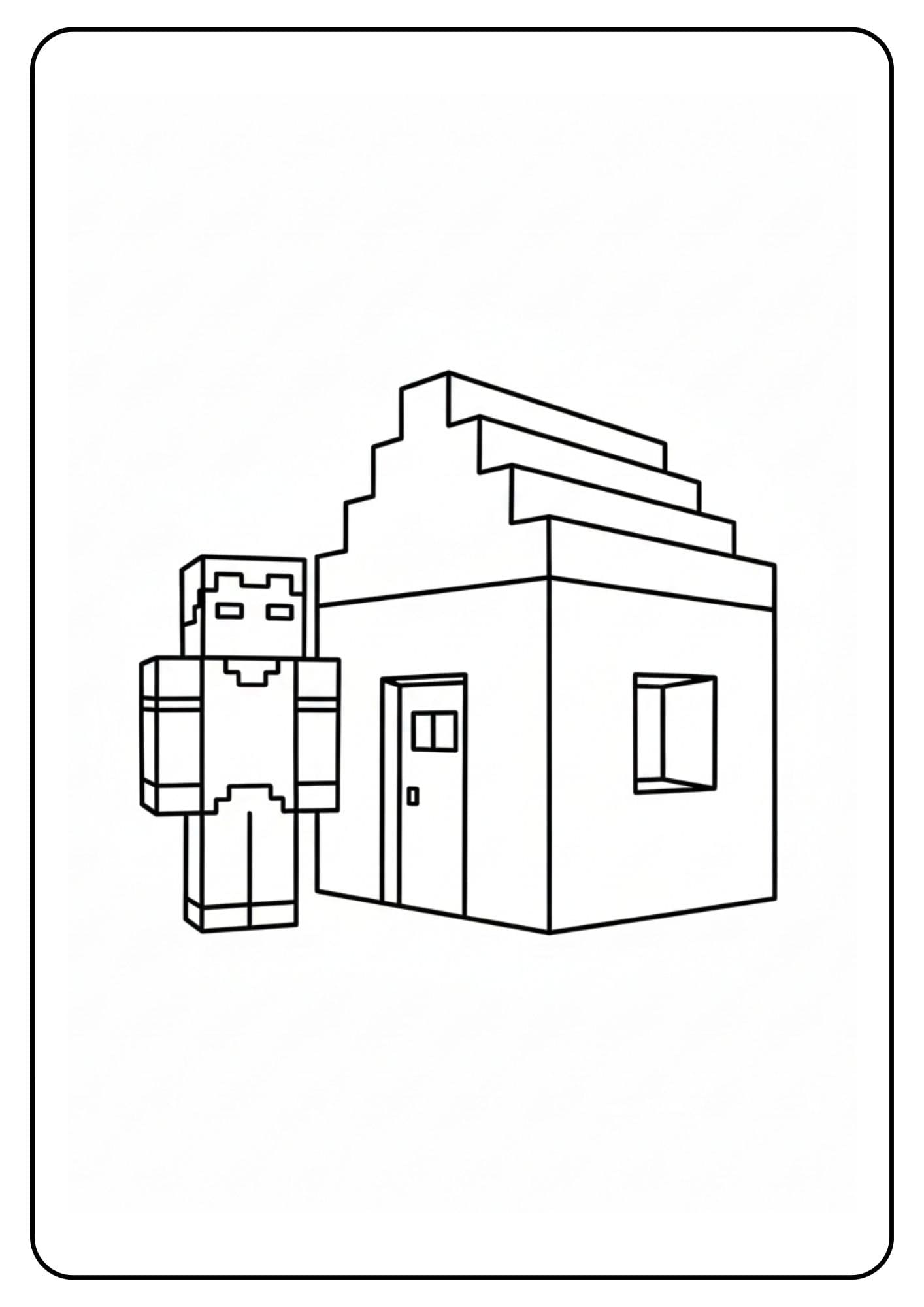 Coloriage Minecraft Herobrine maison