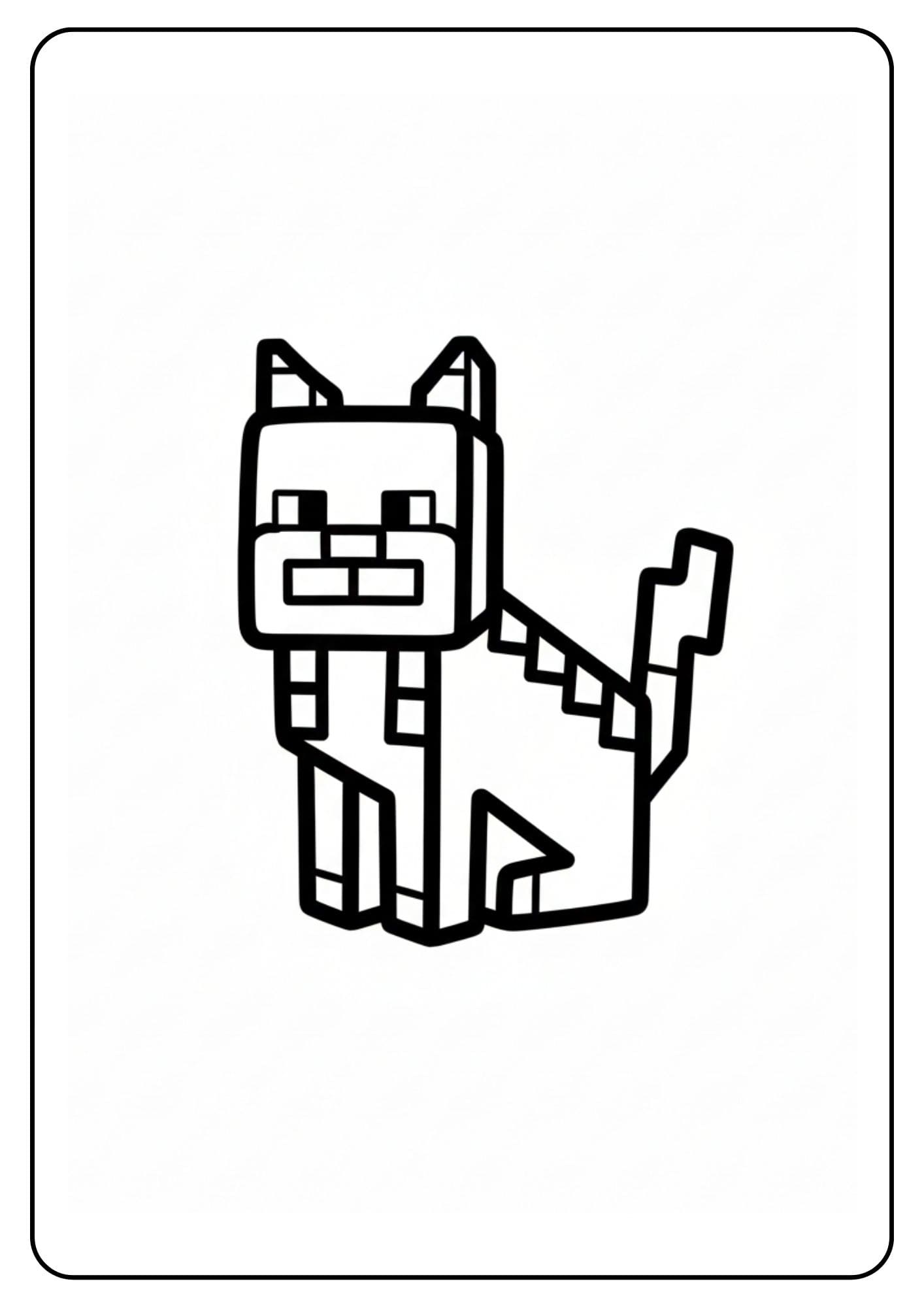 Coloriage Minecraft animaux – Chat