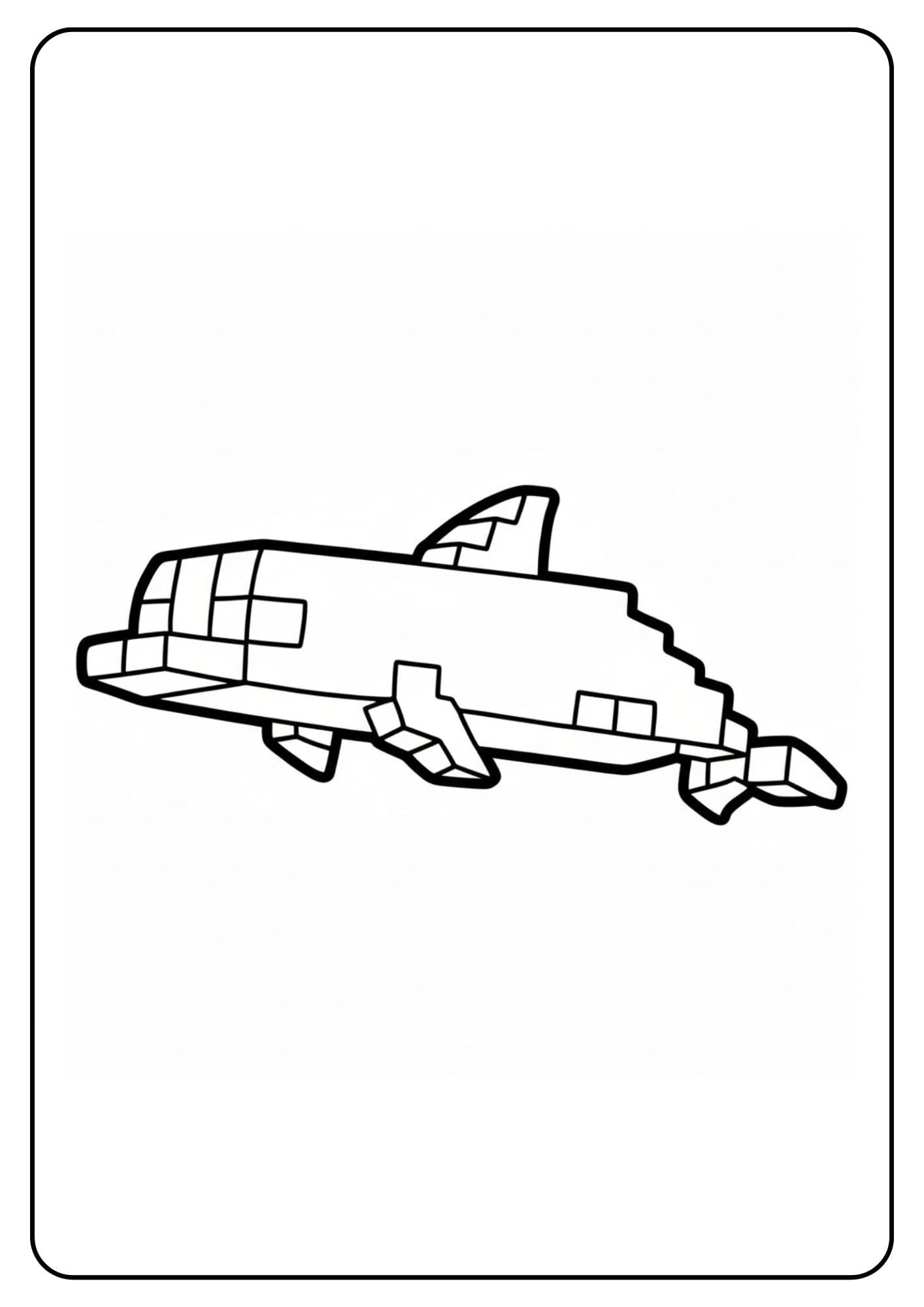 Coloriage Minecraft animaux – Dauphin