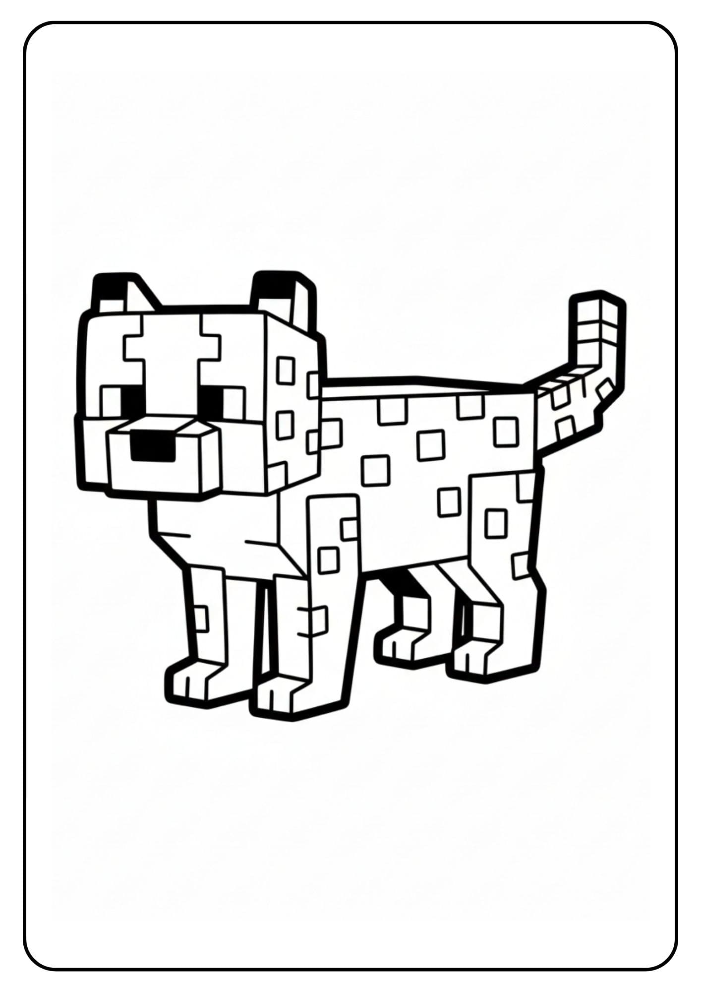 Coloriage Minecraft animaux – Ocelot